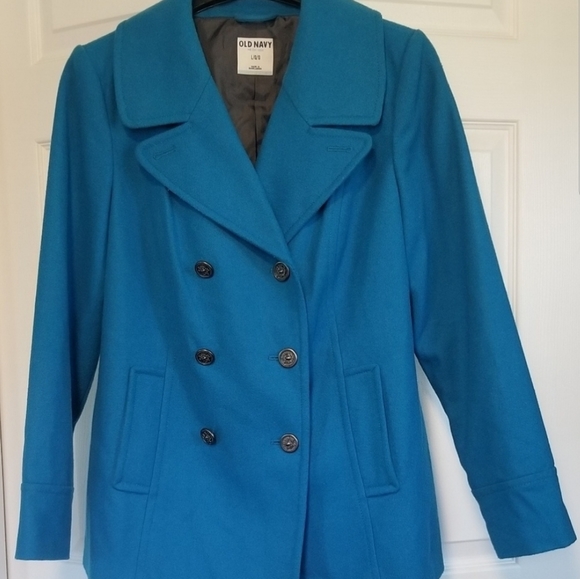 bright blue peacoat